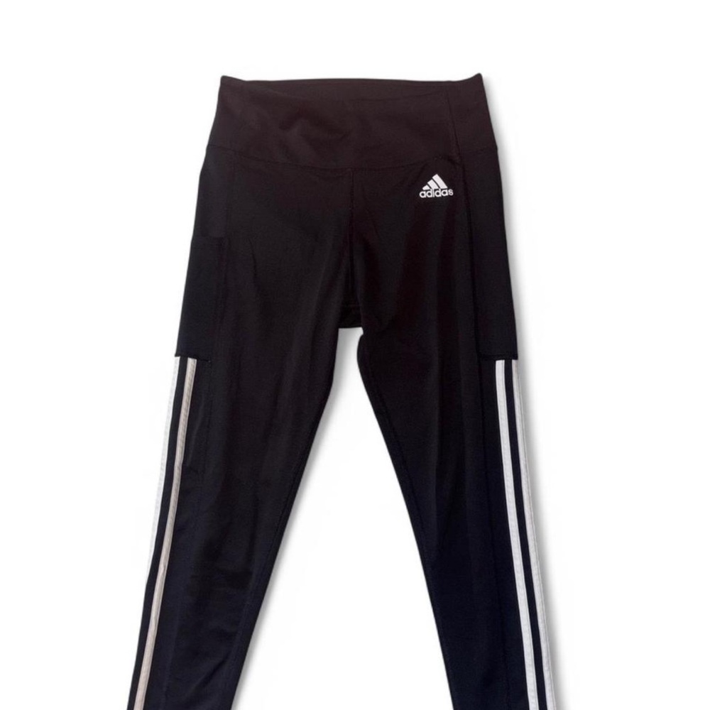 Adidas Black Leggings with Signature Three-Stripe Design